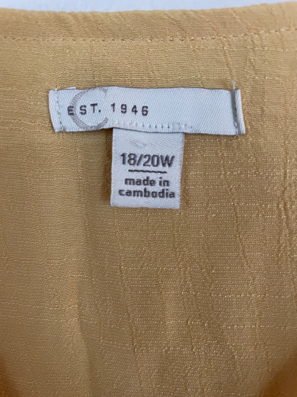 Eat. 1946 Women’s Blouse 18-20W Yellow Bohemian Tiered V Neck Boho - Picture 8 of 11